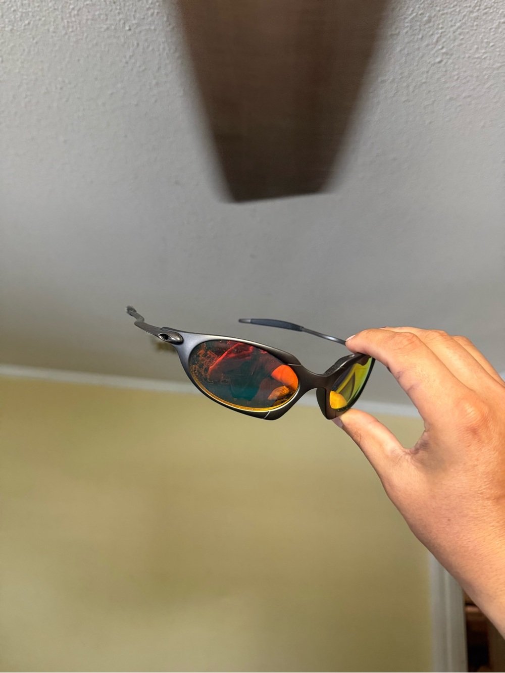 Reptile Category - Black Sunglasses with Red/Orange Mirrored Lenses